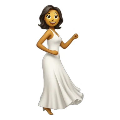 a woman wearing a dress dancing sticker
