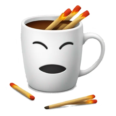 Cup with matches, white cup sticker