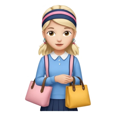 a girl with preppy stuff sticker