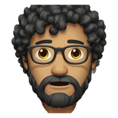 Crying man with beard, glasses, black curly hair and red plaid shirt sticker