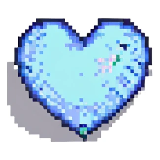 A pixel art style image of a heart. sticker