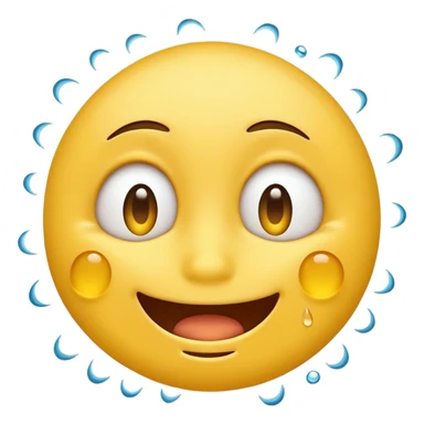 😊🥺 these emojis but with flies around it and its happy yellow face emoji sticker