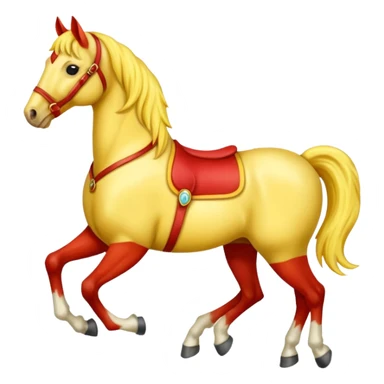 Cavalo vermelho e amarelo pastel sticker
