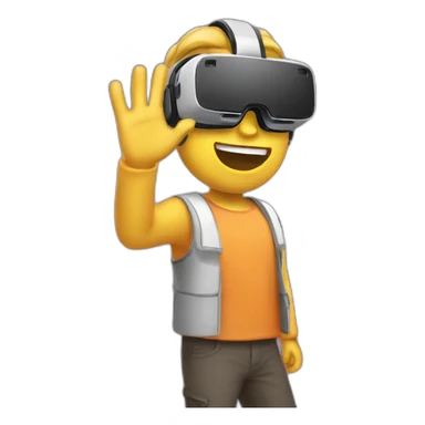 vr guy waving sticker