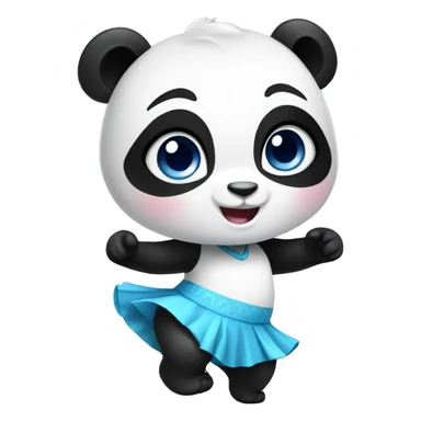 Female blue eyed baby panda dancing sticker