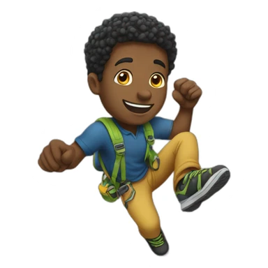 black man climbing to success sticker