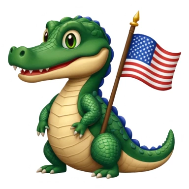 Gator with American flag sticker
