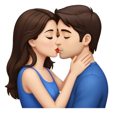 Couple kissing brunette sticker