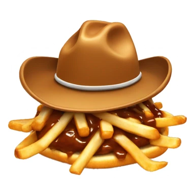 Poutine with cowboy hat sticker