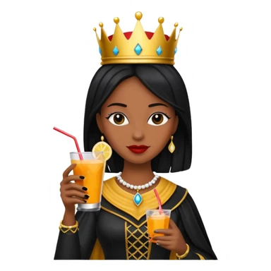 black queen with drink sticker