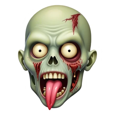 Zombie with tongue out looking slay sticker