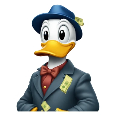 donald duck with money sticker