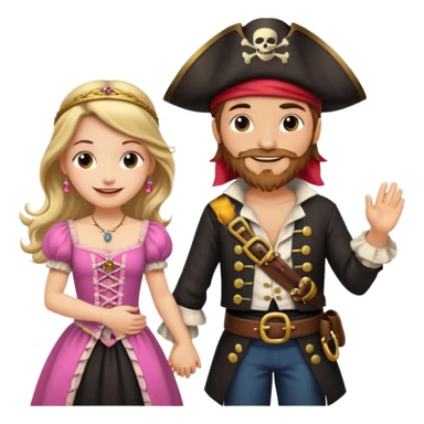 pirate and parپرنسس sticker