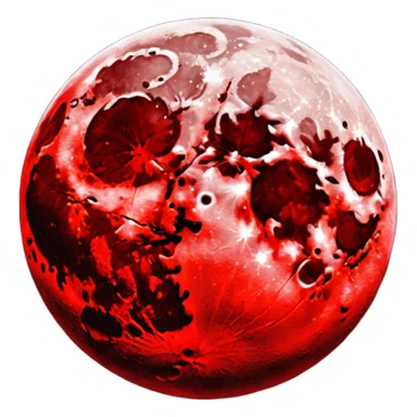 Surreal blood red full moon sticker