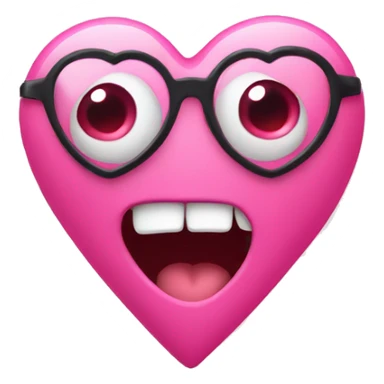A pink heart with four eyes  sticker