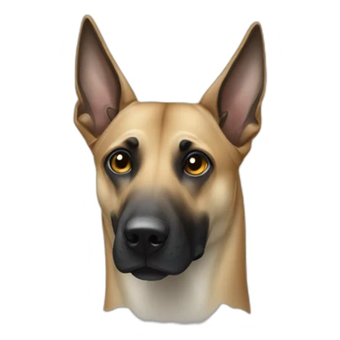 malinois dog disguised as a ghost sticker