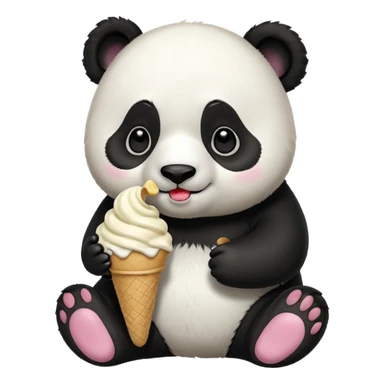 Panda eating ice cream sticker