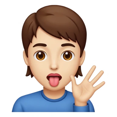 Tongue out hands to the side sticker