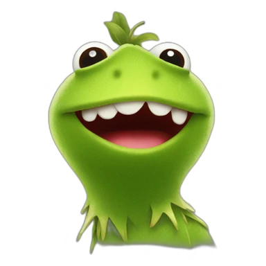 Kermit-kiwi fruit sticker