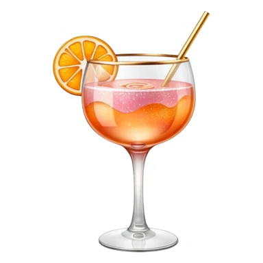Glittery rose orange gold mocktail sticker
