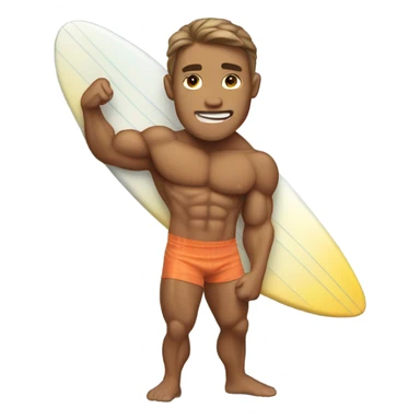 Muscle tan surfer sticker