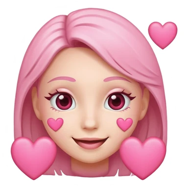 heart eyes emoji with pink hearts, smiling face sticker