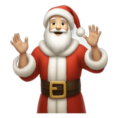 Full height Actively gesturing with hands pale skin Santa Claus sticker