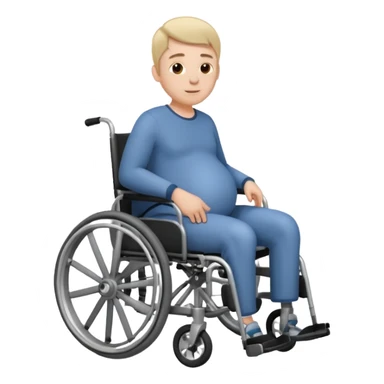 Wheel chair pregnant man without other persons facing left sticker