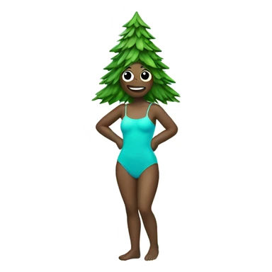 Christmas tree in a swimming suit  sticker