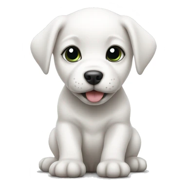 a white baby puppy sticker