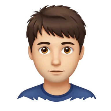 Man with messy fringe sticker