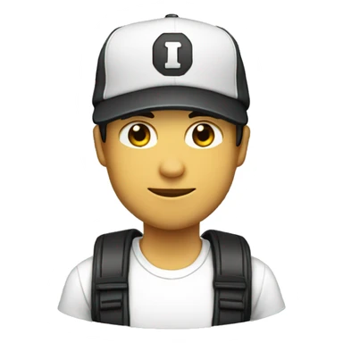 a white gamer, black basecap sticker