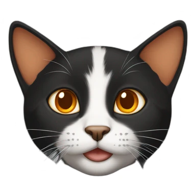 Black female cat, with a Little bit orange and White colour  sticker