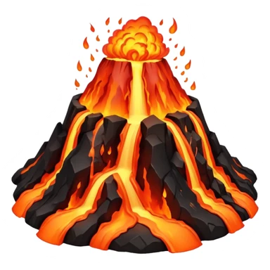 volcano big lava eruption no smoke sticker
