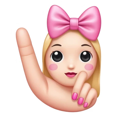 middle finger with pink bow sticker