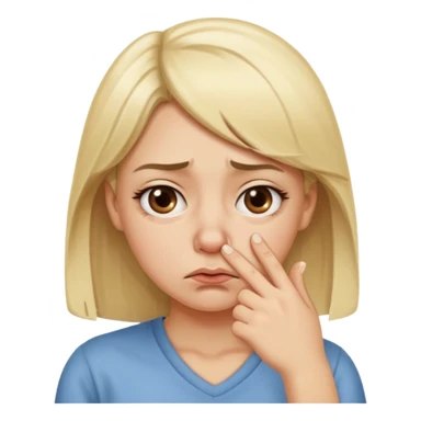 white blonde girl holding her nose because something stinks  sticker