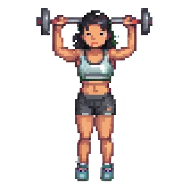 Asian gym enthusiast lifting weights sticker