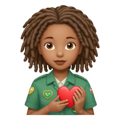 Girl Scouts African American girl with locs heart  sticker