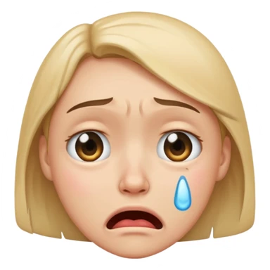 crying face emoji, expressive and clear sticker
