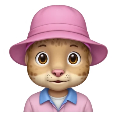 animal with pink hat and shirt sticker
