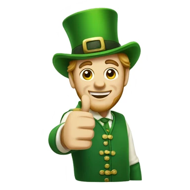 Irishman shows thumbs up sticker