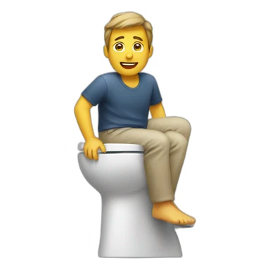 man sitting on the toilet sticker