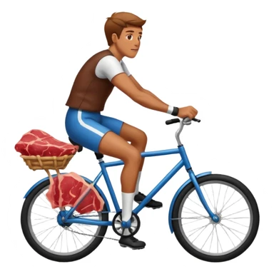 guy riding raw meat bike sticker