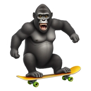 Funny gorilla skateboarding sticker