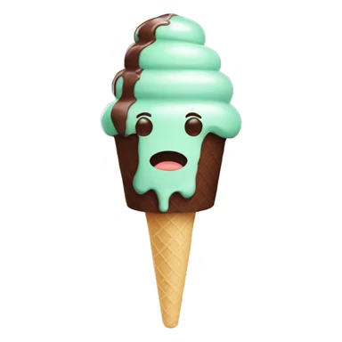 mint choco icecream head sticker