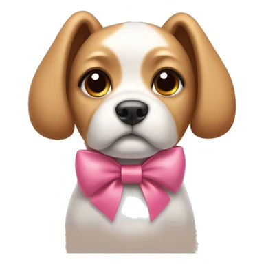 Cute dog with bows on ears and bow collar sticker