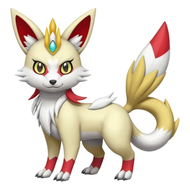 WereGarurumon-Lumine-Meloetta-Renamon-Zangoose-fusion-hybrid-creature (full body) sticker