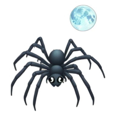A spider with a moon sticker