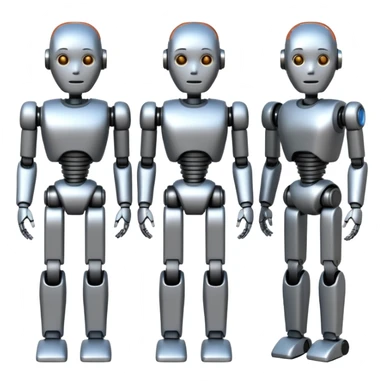 회색철로봇같은 사람 3명 sticker