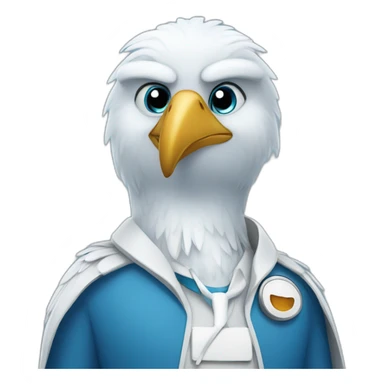 Dr_Adler is a blue anthropomorphic eagle sticker